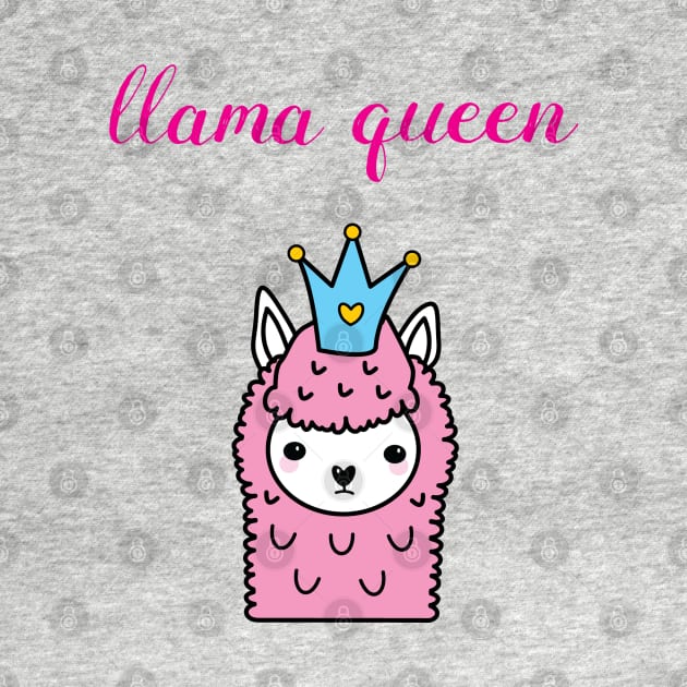 Llama queen Pink by Mint Cloud Art Studio